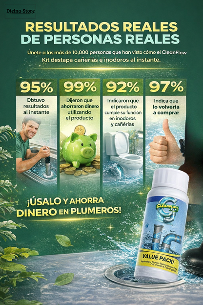 Pack Clean Flow Kit🚿 Limpieza total del baño + flujo libre en cañerías